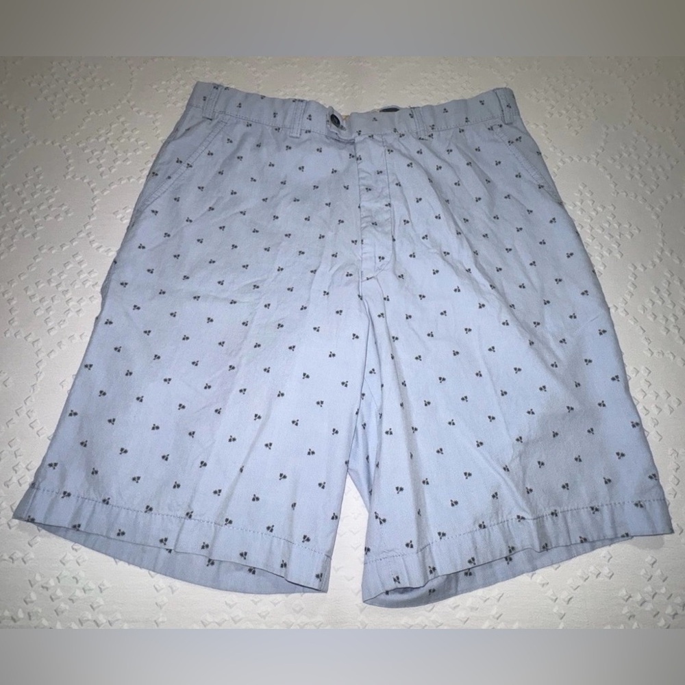 Hiltl brand Men’s Shorts Size 34 Blue Palm Tree Design Made in Romania
